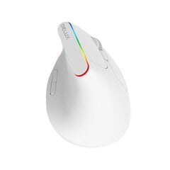 Wireless Vertical Mouse Delux M618C 2.4G 1600DPI RGB (white) cena un informācija | Peles | 220.lv