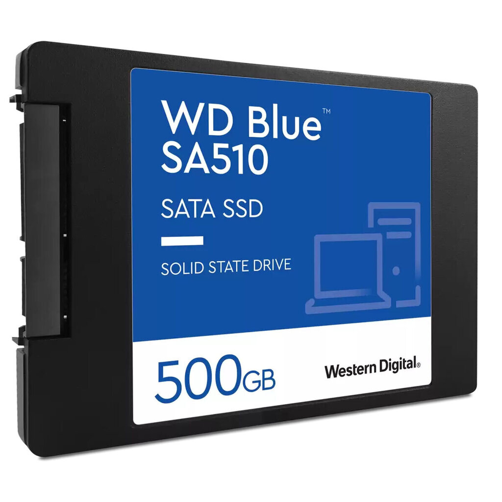 SSD diskdziņš|WESTERN DIGITAL|Blue SA510|500GB|SATA 3.0|rakstīšanas ātrums 510 MB/sec|lasīšanas ātrums 560 MB/sec|2,5"|TBW 200 TB|MTBF 1750000 stundas цена и информация | Iekšējie cietie diski (HDD, SSD, Hybrid) | 220.lv