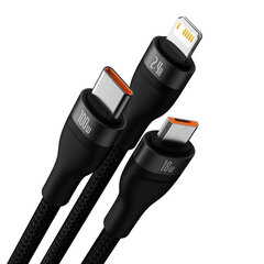 Baseus Flash Series, USB-C/Micro USB/Lightning, 1.2 m цена и информация | Кабели и провода | 220.lv