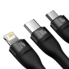 Baseus Flash Series, USB-C/Micro USB/Lightning, 1.2 м цена и информация | Кабели и провода | 220.lv