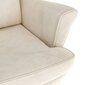 vidaXL atpūtas krēsls ar kāju soliņu, krēmkrāsas samts cena un informācija | Atpūtas krēsli | 220.lv