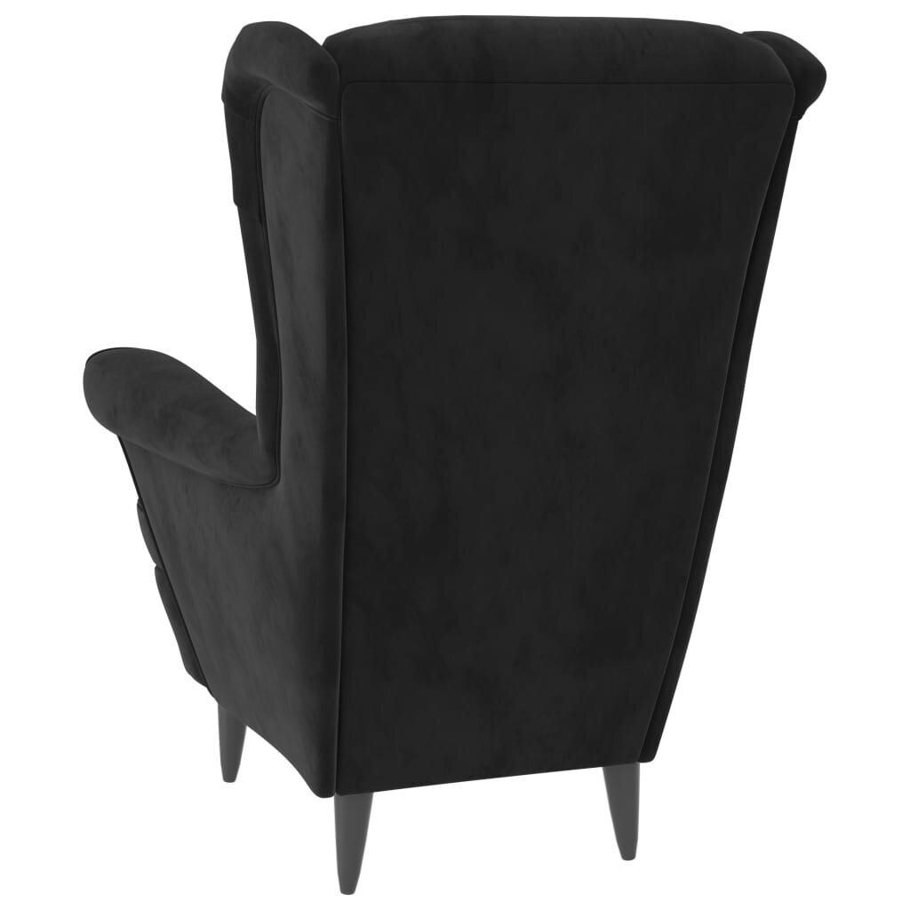 vidaXL atpūtas krēsls ar kāju soliņu, melns samts cena un informācija | Atpūtas krēsli | 220.lv