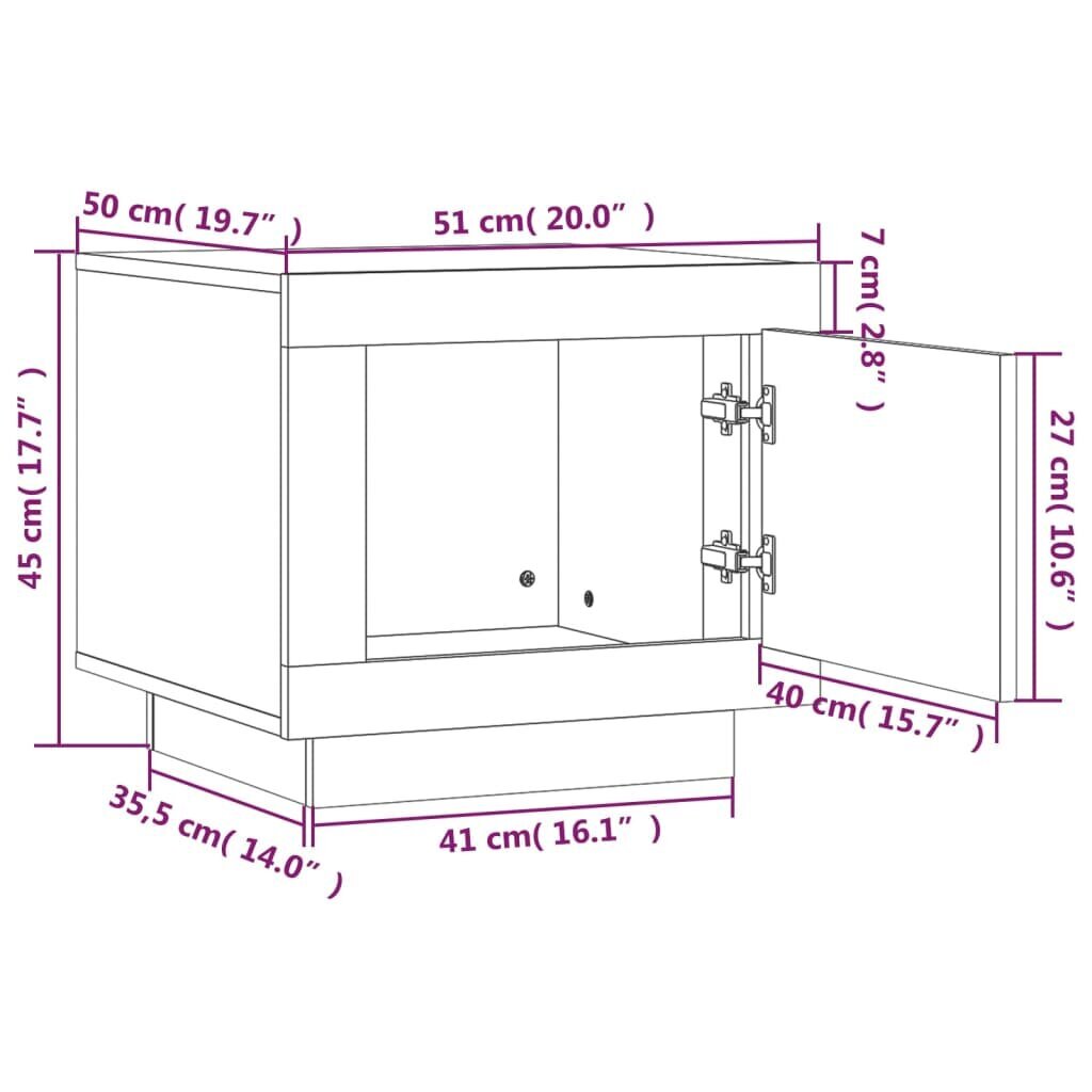 Kafijas galdiņš, balts, 51x50x45cm, apstrādāts koks цена и информация | Žurnālgaldiņi | 220.lv