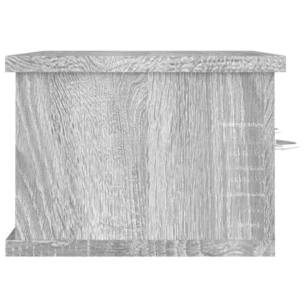vidaXL sienas skapītis, pelēcīgs, 60x26x18,5 cm, inženierijas koks cena un informācija | Plaukti | 220.lv
