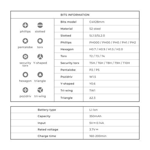 Elektrisko skrūvgriežu komplekts Hoto цена и информация | Rokas instrumenti | 220.lv