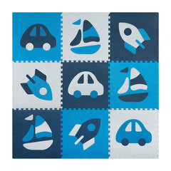 Putuplasta paklājiņš - puzle, 180x180cm., 9gab., zils cena un informācija | Attīstošie paklājiņi | 220.lv