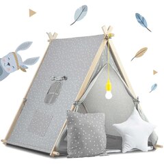 Bērnu telts ar lampu, pelēka cena un informācija | Bērnu rotaļu laukumi, mājiņas | 220.lv
