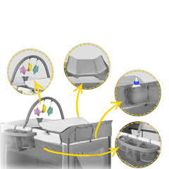Детская кроватка-манеж, 125x65x78см серый цена и информация | Манежи | 220.lv