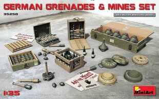 Līmējams modelis MiniArt 35258 German Grenades & Mines Set 1/35 cena un informācija | Līmējamie modeļi | 220.lv