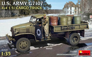 Сборная модель MiniArt - U.S. ARMY G7107 4X4 1,5t CARGO TRUCK, 1/35, 35380 цена и информация | Склеиваемые модели | 220.lv