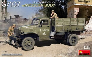 Сборная модель MiniArt - 1,5t 4x4 Chevrolet G7107 Cargo Truck w/Wooden Body, 1/35, 35386 цена и информация | Склеиваемые модели | 220.lv