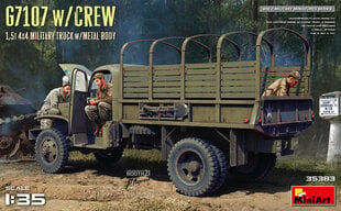 Līmējams modelis MiniArt 35383 G7107 w/CREW 1,5t 4X4 CARGO TRUCK w/METAL BODY 1/35 cena un informācija | Līmējamie modeļi | 220.lv