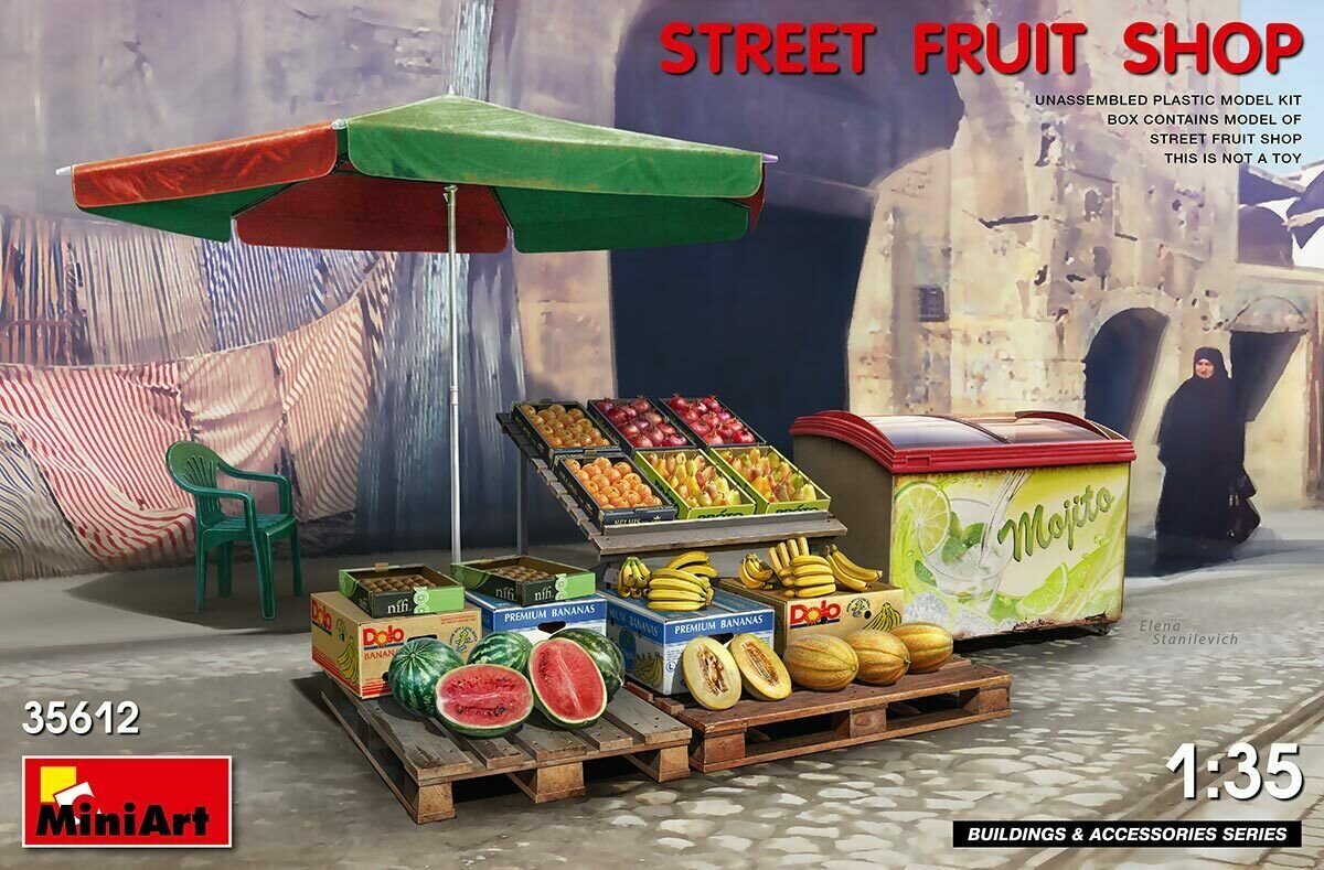 Līmējams modelis MiniArt 35612 Street Fruit Shop 1/35 цена и информация | Līmējamie modeļi | 220.lv