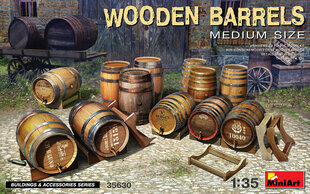 Līmējams modelis MiniArt 35630 Wooden Barrels. Medium Size 1/35 цена и информация | Склеиваемые модели | 220.lv