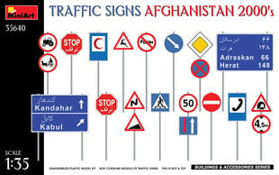 Līmējams modelis MiniArt 35640 Traffic Signs. Afghanistan 2000's 1/35 cena un informācija | Līmējamie modeļi | 220.lv