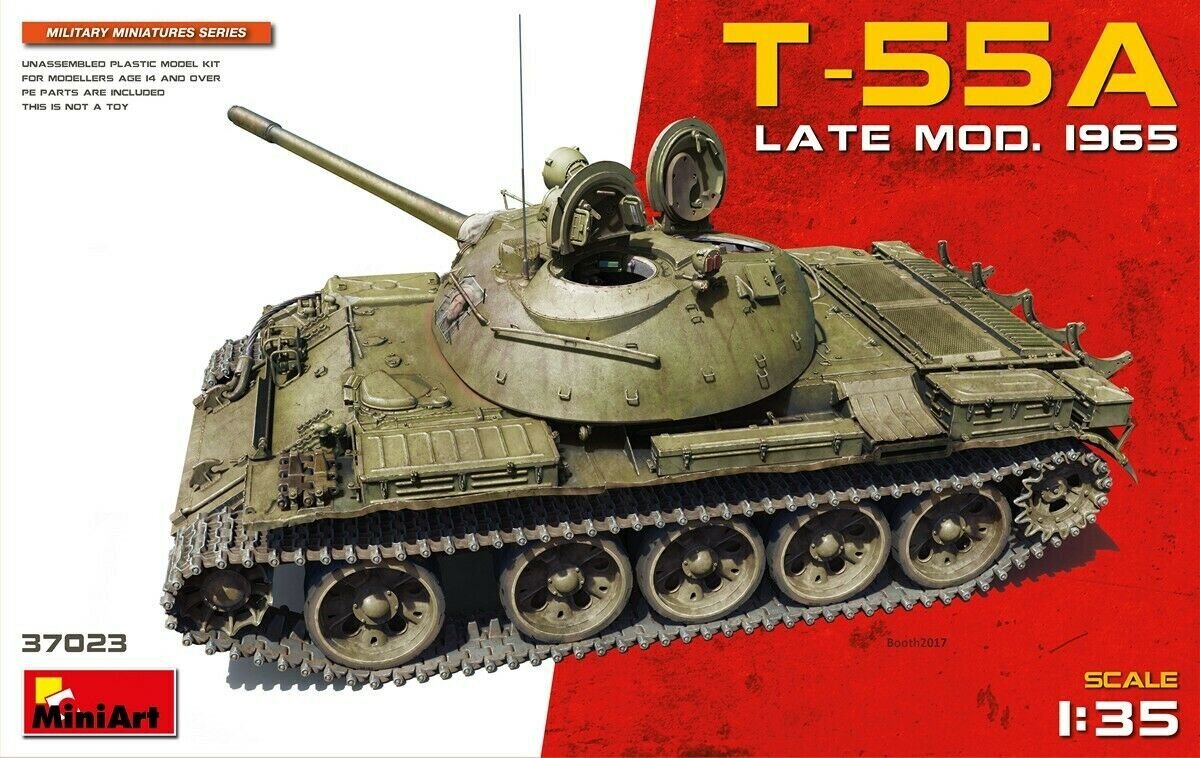 Līmējams modelis MiniArt 37023 T-55A Late Mod. 1965 1/35 cena un informācija | Līmējamie modeļi | 220.lv