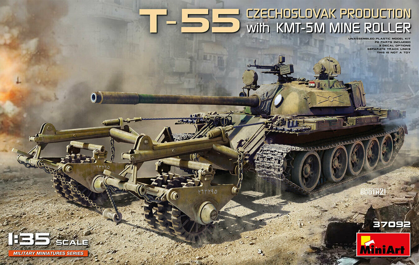 Līmējams modelis MiniArt 37092 T-55 Czechoslovak Production with KMT-5M Mine Roller 1/35 цена и информация | Līmējamie modeļi | 220.lv