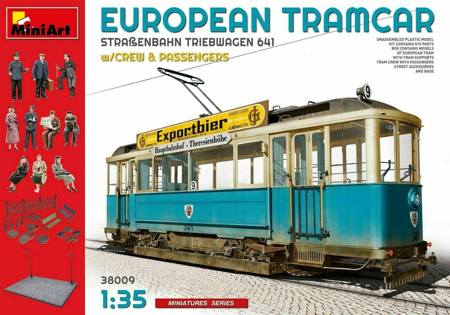 Līmējams modelis MiniArt 38009 European Tramcar with Crew & Passengers 1/35 cena un informācija | Līmējamie modeļi | 220.lv