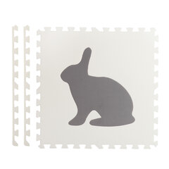 Поролоновый коврик - пазл с животными, 6 шт., белый и серый цена и информация | Развивающие коврики | 220.lv