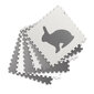Putuplasta paklājiņš - puzle ar dzīvniekiem, 6gab., balts un pelēks цена и информация | Attīstošie paklājiņi | 220.lv