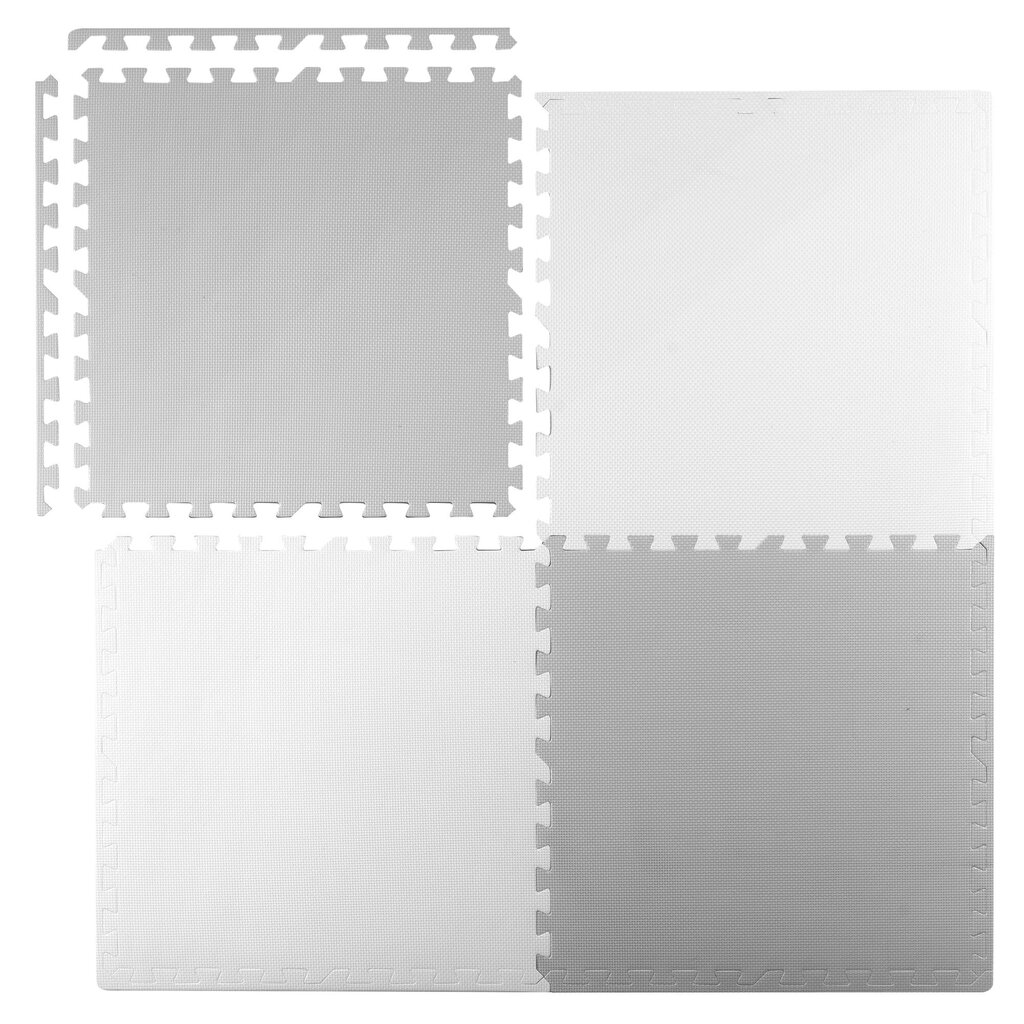 Putuplasta paklājiņš - puzle, 4gab., balts un pelēks цена и информация | Attīstošie paklājiņi | 220.lv