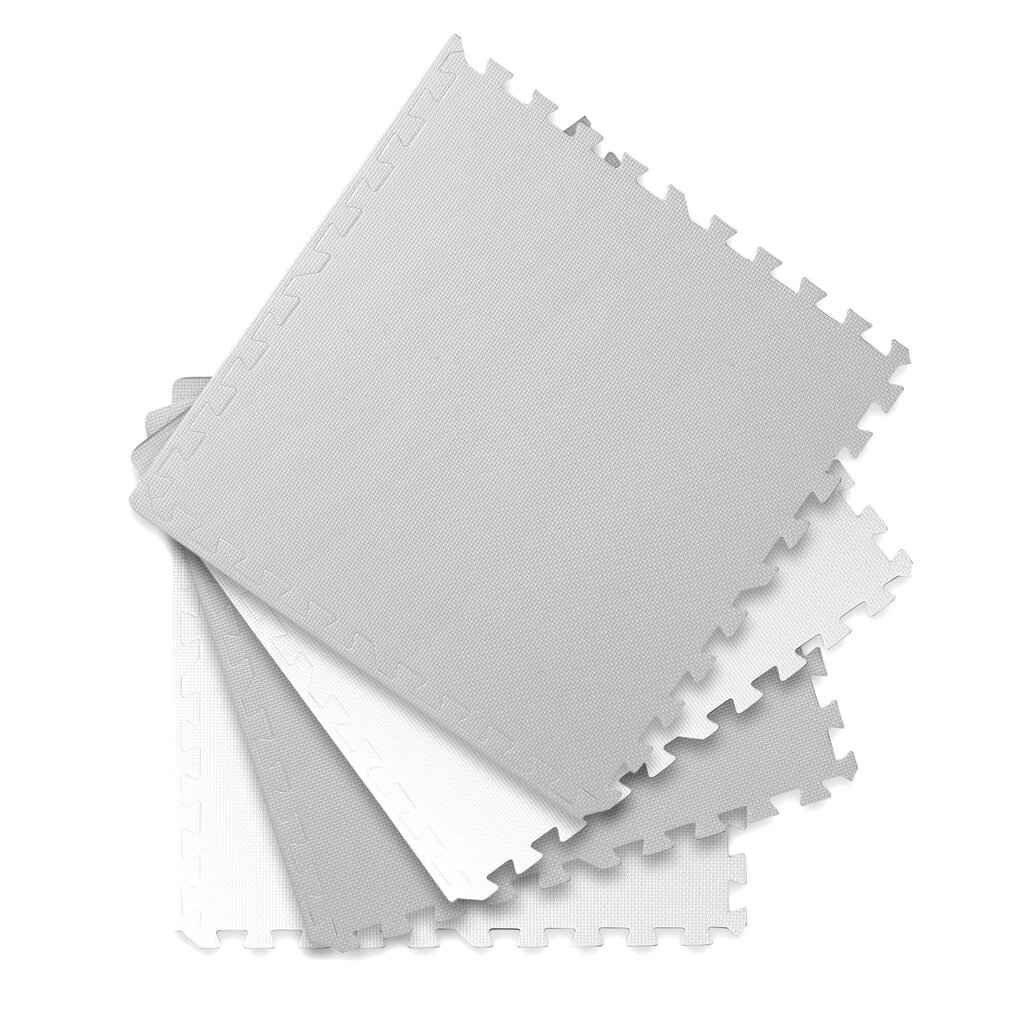 Putuplasta paklājiņš - puzle, 4gab., balts un pelēks цена и информация | Attīstošie paklājiņi | 220.lv