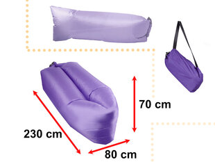 Lazy BAG SOFA łóżko leżak na powietrze fioletowy 230x70cm cena un informācija | Piepūšamie matrači un mēbeles | 220.lv