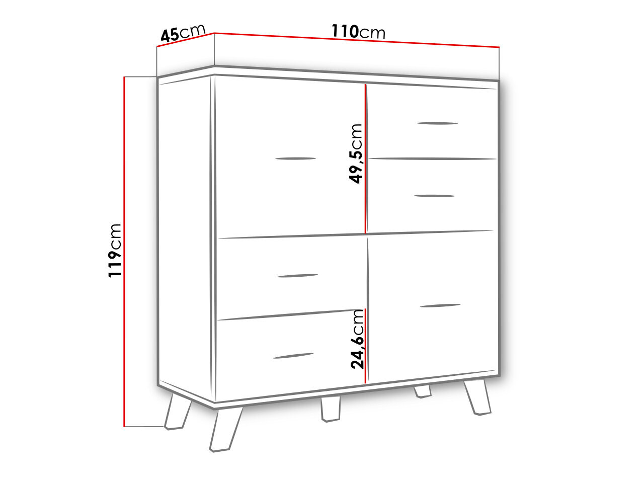 Kumode Lotta 110cm цена и информация | Kumodes | 220.lv