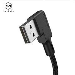 Mcdodo Glue 90° leņķa kabelis atsperu LED USB tipa C 1,8 m melns цена и информация | Кабели для телефонов | 220.lv