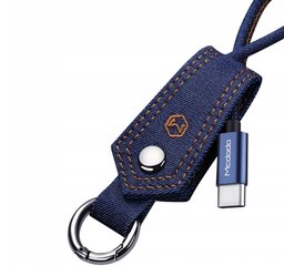 Mcdodo телефонный кабель короткий BRELOK JEANS USB на USB-C USB TYPE C QC 15 см с оплеткой цена и информация | Кабели для телефонов | 220.lv