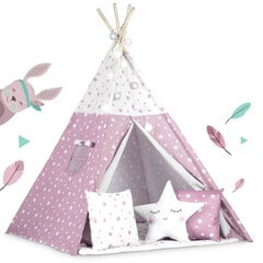 Bērnu telts ar gaismām, rozā ar zvaigznēm cena un informācija | Bērnu rotaļu laukumi, mājiņas | 220.lv