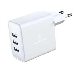 Зарядное устройство Swissten Smart IC 3x USB 3А 15Вт цена и информация | Зарядные устройства для телефонов | 220.lv
