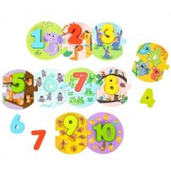 Обучающая деревянная головоломка - Цифры цена и информация | Развивающие игрушки | 220.lv