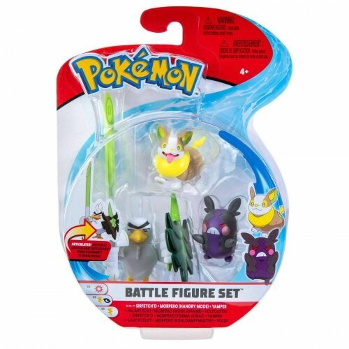 Pokemonu figūriņas Jazwares - Pokemon Battle Figure Yamper Hangry Morpeko cena un informācija | Rotaļlietas zēniem | 220.lv