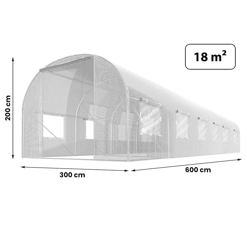 Rezerves plēve siltumnīcai, 3x6m (18m2), balta цена и информация | Siltumnīcas | 220.lv