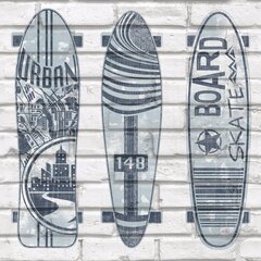 425287 Urban Friends & Coffee Wallpaper Surfboards Blue and White цена и информация | Обои | 220.lv