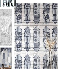 425287 Urban Friends & Coffee Wallpaper Surfboards Blue and White цена и информация | Обои | 220.lv