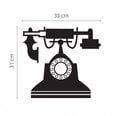 Sienas uzlīme vintage phone, 30 x 40 cm, PVC, melns