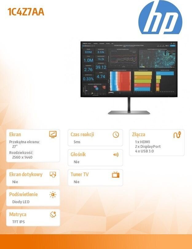 HP 1C4Z7AA цена и информация | Monitori | 220.lv