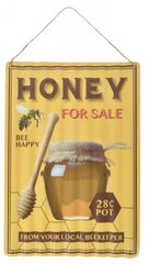 wall sign Honey 1,3 x 28 x 40 cm steel yellow - цена и информация | Детали интерьера | 220.lv