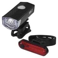 Передние+задние аккумуляторные велосипедные фары EMOS LED 90 лм цена и информация | Велосипедные фонари, отражатели | 220.lv