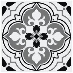 Sienas uzlīme Flowers Pattern, 15 cm, PVC, melna/balta, 24 gab. cena un informācija | Dekoratīvās uzlīmes | 220.lv