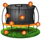 Profilēts dārza batuts ar iekšējo tīklu, 12 pēdas / 374 cm, Neo-Sport цена и информация | Batuti | 220.lv