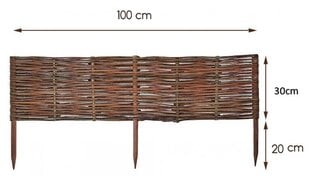 Забор плетеный ивовый, 100x40 цена и информация | Заборы и принадлежности к ним | 220.lv