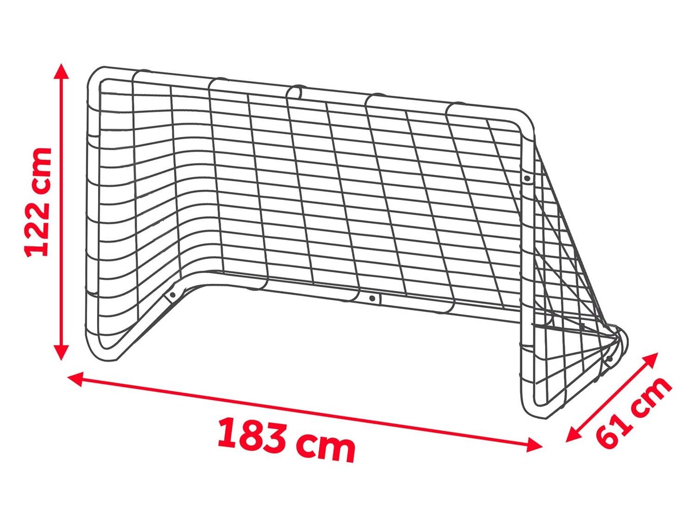 Lieli futbola vārti, 183 x 122 x 61 cm. cena un informācija | Futbola vārti un tīkls | 220.lv