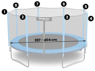 Aizsargājošs āra batuta tīkls, 404 cm - 13FT., Neo-Sport цена и информация | Батуты | 220.lv