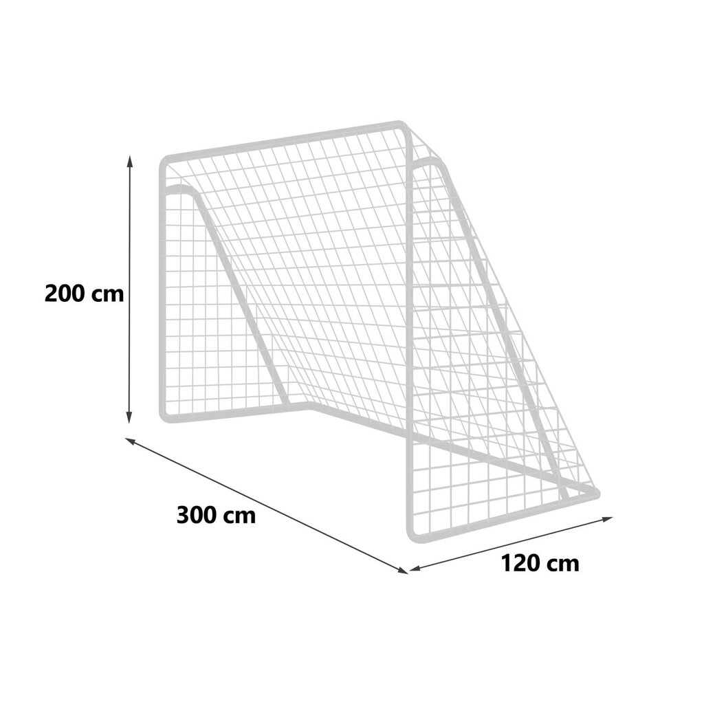 Futbola vārti, 300 x 200 x 120 cm. cena un informācija | Futbola vārti un tīkls | 220.lv