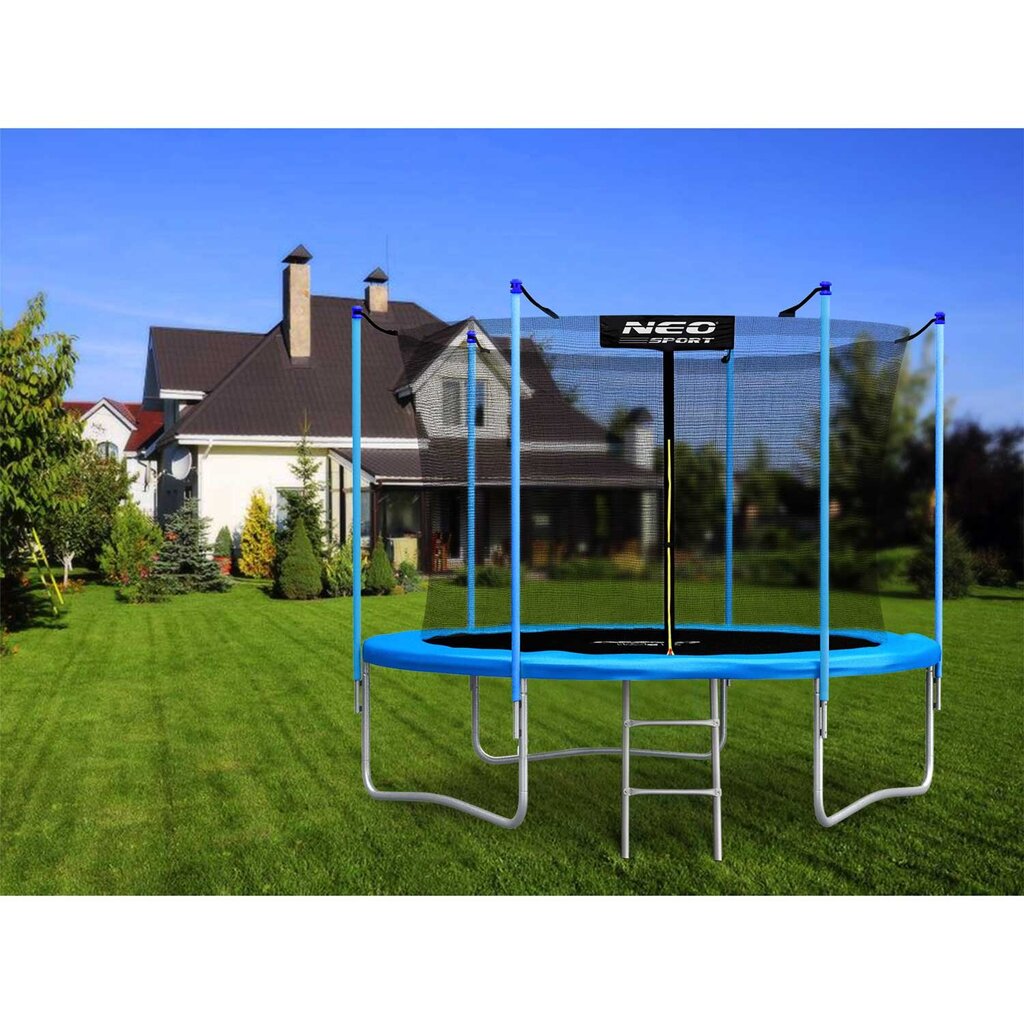 Dārza batuts ar iekšējo tīklu un kāpnēm, 8 pēdas / 252 cm., Neo-Sport cena un informācija | Batuti | 220.lv
