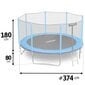 Dārza batuts ar ārējo tīklu un kāpnēm, 12 pēdas / 374 cm., Neo-Sport cena un informācija | Batuti | 220.lv