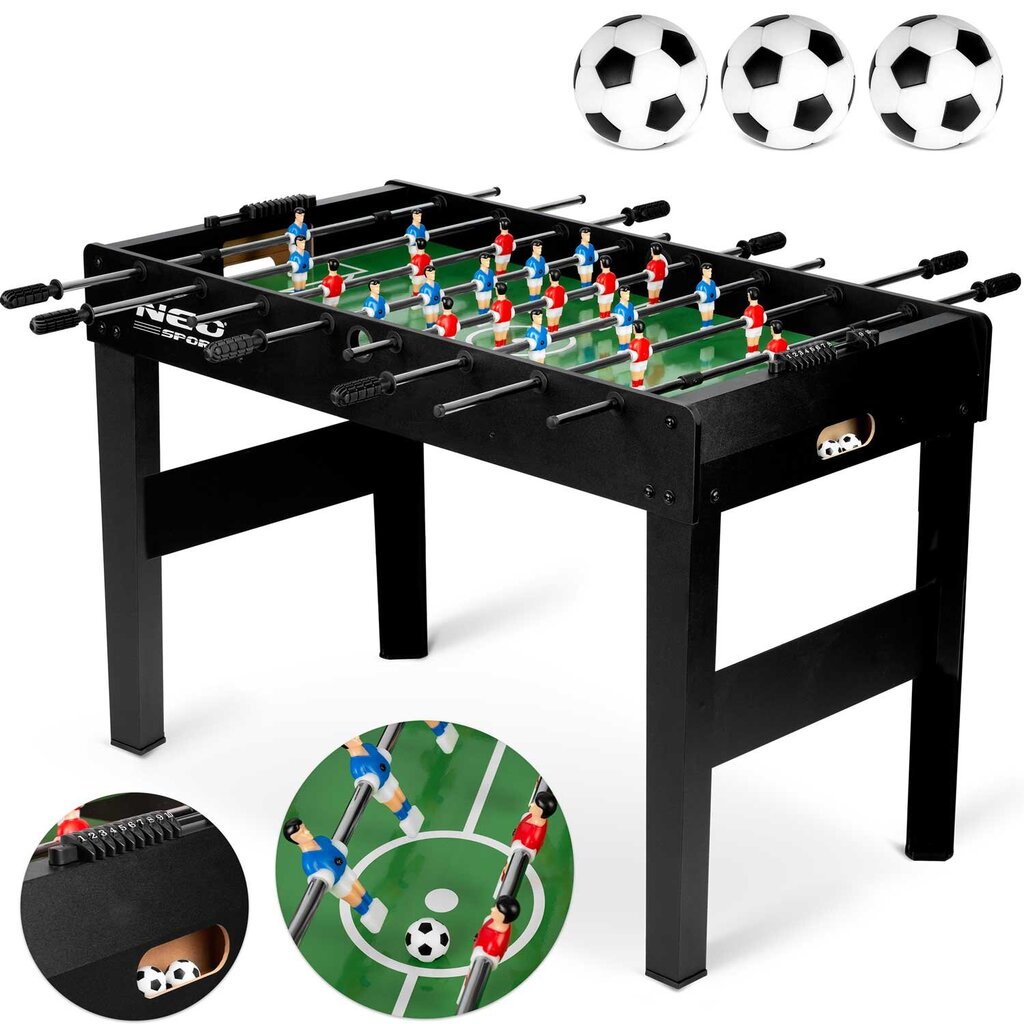 Galda futbols, 115 x 61 x 79 cm melns cena un informācija | Galda futbols | 220.lv